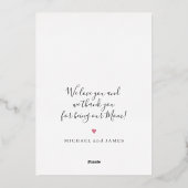 Roze floral Happy Moederdag aangepaste foto goud Folie Feestdagenkaart (Achterkant)