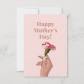 Roze Floral Happy Moederdag Bedankkaart (Voorkant)