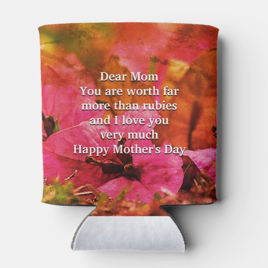 Roze Floral HAPPY MOEDERDAG Blikjeskoeler (Achterkant)