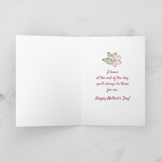Roze Floral Happy Moederdag Kaart (Binnen)