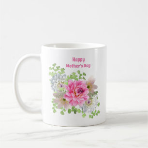 Roze Floral Happy Moederdag Koffiemok