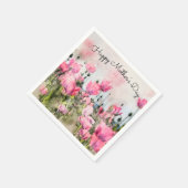 Roze Floral Happy Moederdag Waterverf Servet (Hoek)