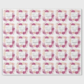 Roze Floral Happy Moederdag White Achtergrond Cadeaupapier (Vlak)