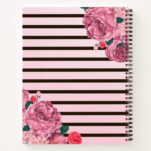 Roze Floral Hardcover Notitieboek (Achterkant)