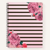Roze Floral Hardcover Notitieboek (Voorkant)