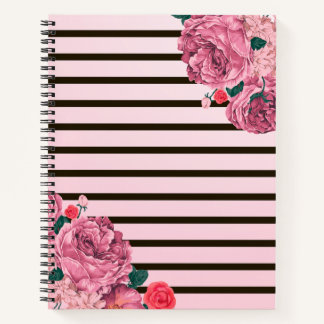 Roze Floral Hardcover Notitieboek