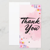 Roze Floral Hartelijk dank (Voorkant / Achterkant)