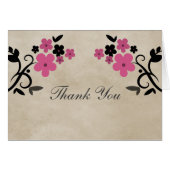 Roze  Floral Hartelijk dank (Voorkant Horizontaal)