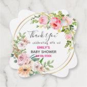  Roze Floral Hartelijk dank Baby shower Bedankjes Labels (Achterkant)