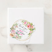  Roze Floral Hartelijk dank Baby shower Bedankjes Labels (In situ)