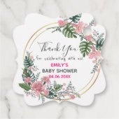  Roze Floral Hartelijk dank Baby shower Bedankjes Labels (Achterkant)