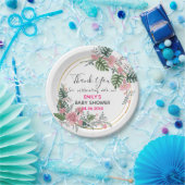  Roze Floral Hartelijk dank Baby shower Papieren Bordje (Feest)
