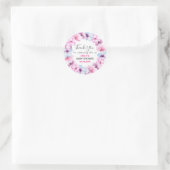 Roze Floral Hartelijk dank Baby shower Ronde Sticker (Tas)