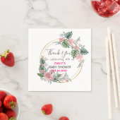  Roze Floral Hartelijk dank Baby shower Servet (Insitu)