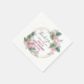  Roze Floral Hartelijk dank Baby shower Servet (Hoek)
