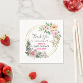  Roze Floral Hartelijk dank Baby shower Servet (Insitu)