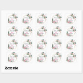  Roze Floral Hartelijk dank Baby shower Vierkante Sticker (Vel)