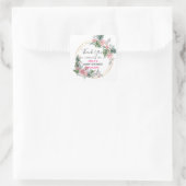  Roze Floral Hartelijk dank Baby shower Vierkante Sticker (Tas)