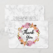  Roze Floral Hartelijk dank Bedankkaart (Voorkant / Achterkant)