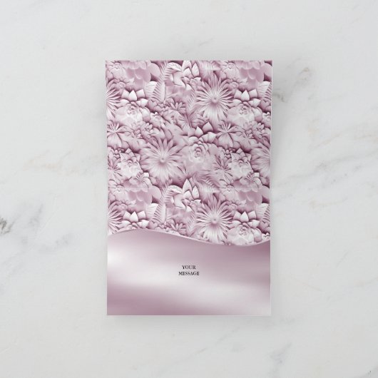 Roze Floral Hartelijk dank Bedankkaart (Binnen)