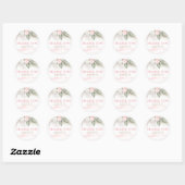 Roze Floral Hartelijk dank Ronde Sticker (Vel)