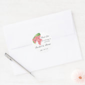 Roze Floral Hartelijk dank Ronde Sticker (Envelop)