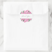 Roze Floral Hartelijk dank Sticker (Tas)