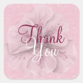 Roze Floral Hartelijk dank Vierkante Sticker