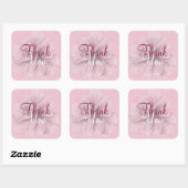 Roze Floral Hartelijk dank Vierkante Sticker (Vel)