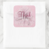 Roze Floral Hartelijk dank Vierkante Sticker (Tas)