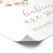 Roze Floral Heart Baby shower Babies zijn zoet Poster (Hoek)