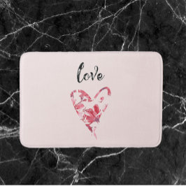  roze Floral Heart Badmat