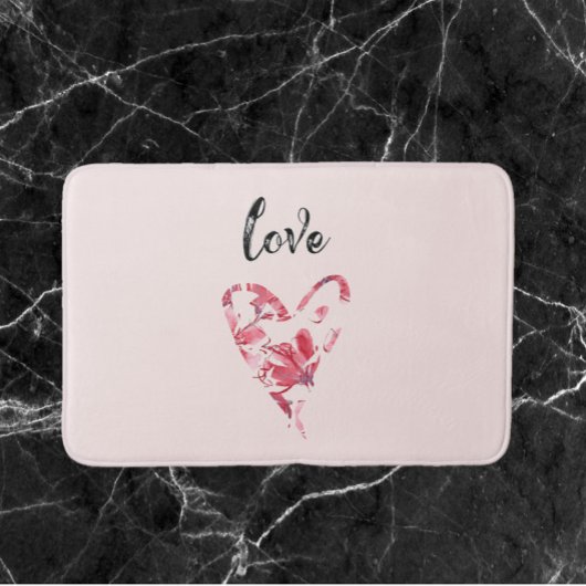  roze Floral Heart Badmat