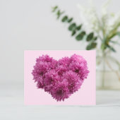 Roze Floral Heart Briefkaart (Staand voorkant)