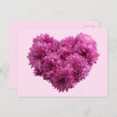 Roze Floral Heart Briefkaart (Voorkant / Achterkant)