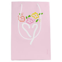 Roze Floral Heart Gift Bag