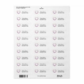 Roze Floral Heart Return Address Label (Full Sheet)