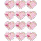 Roze Floral Heart Sticker (Voorkant)