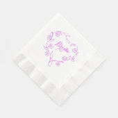 Roze Floral Heart Vrijgezellenfeest Napkin Servet (Hoek)