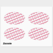Roze Floral Hearts Envelope Seals Ovale Sticker (Vel)