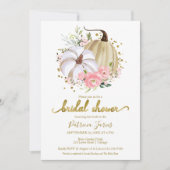 Roze Floral Herfst Bridal Shower Uitnodiging (Voorkant)
