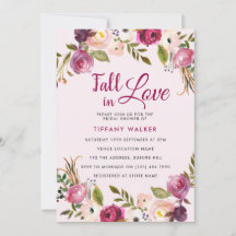 Roze Floral Herfst in Love Bridal Shower