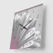 Roze Floral Highlight Square Clock Vierkante Klok (Hoek)