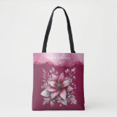 Roze Floral Holiday Canvas tas (Voorkant)