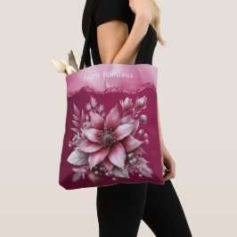Roze Floral Holiday Canvas tas