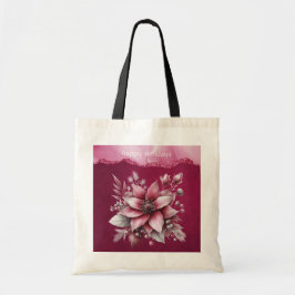 Roze Floral Holiday Canvas tas