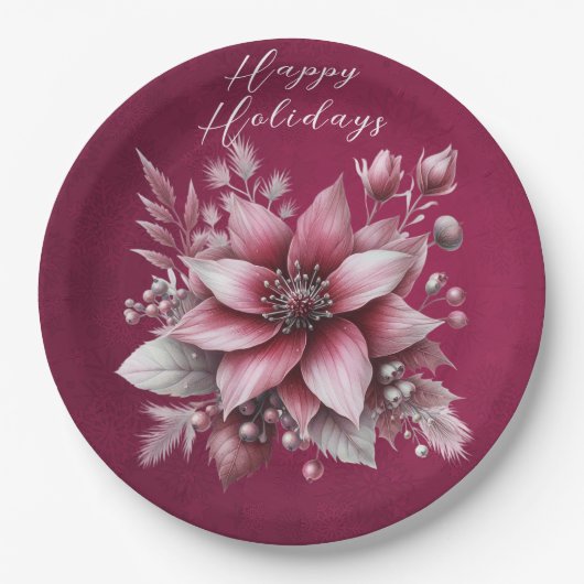 Roze Floral Holiday Paper Bord (Voorkant)