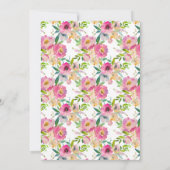 Roze Floral Home Sweet Home Housewarming Invite Kaart (Achterkant)