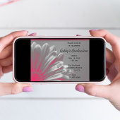 Roze Floral hoogtepunten GraduPartij Uitnodiging