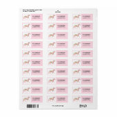 Roze Floral Horse Return Address Labels Stickers (Full Sheet)
